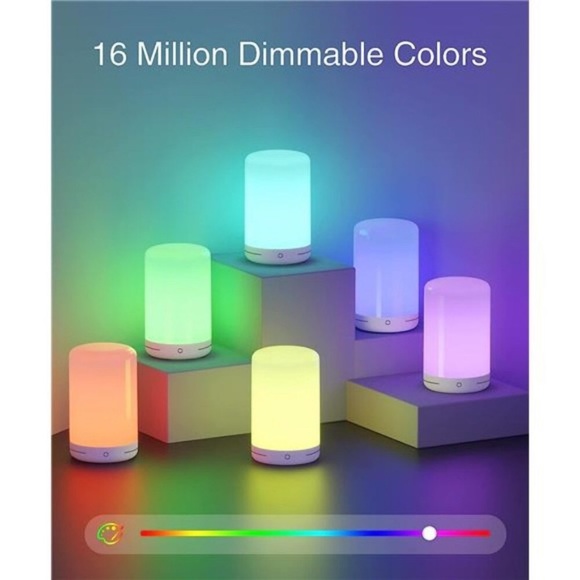 Smart Lamp, LED Bedside Touch Lamps Compatible with Alexa and Google Home,App Go - Picture 6 of 6